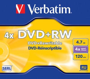 DVD+RW VERBATIM 4,7GB x4  Jewel Case*1