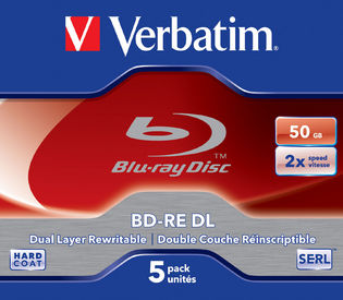 BD-RE BluRay x2 50GB Verbatim Jewel Case *5 - obrazek 2