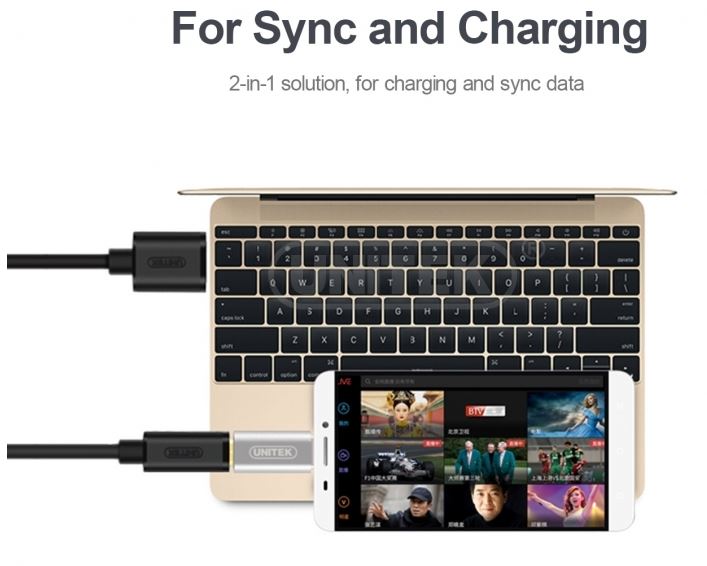 Adapter USB Type-C męski na microUSB żeński Unitek - obrazek 4