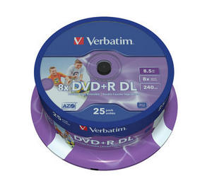 DVD+R VERBATIM 8,5GB x8 DoubleLayer Cake *25 Printable