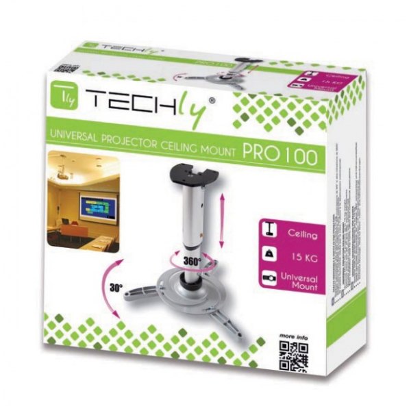 Uchwyt do mocowania projektora sufitowy z regulowanym ramieniem 300-370 mm - 15kg Techly - obrazek 5