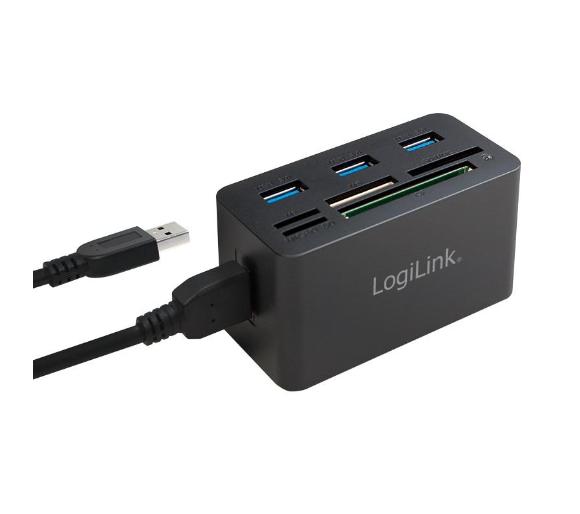 HUB USB 3.0 3 portowy z czytnikiem kart pamięci LogiLink - obrazek 3