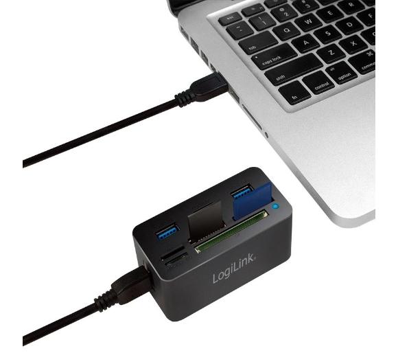 HUB USB 3.0 3 portowy z czytnikiem kart pamięci LogiLink - obrazek 2