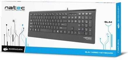 Klawiatura Natec BARRACUDA Slim Czarna USB - obrazek 2
