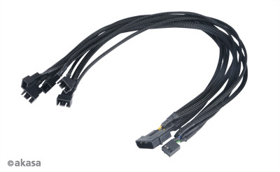 Adapter zasilania wentylatora 4-pin PWM do 5 x 4-pin PWM Molex 45 cm Akasa