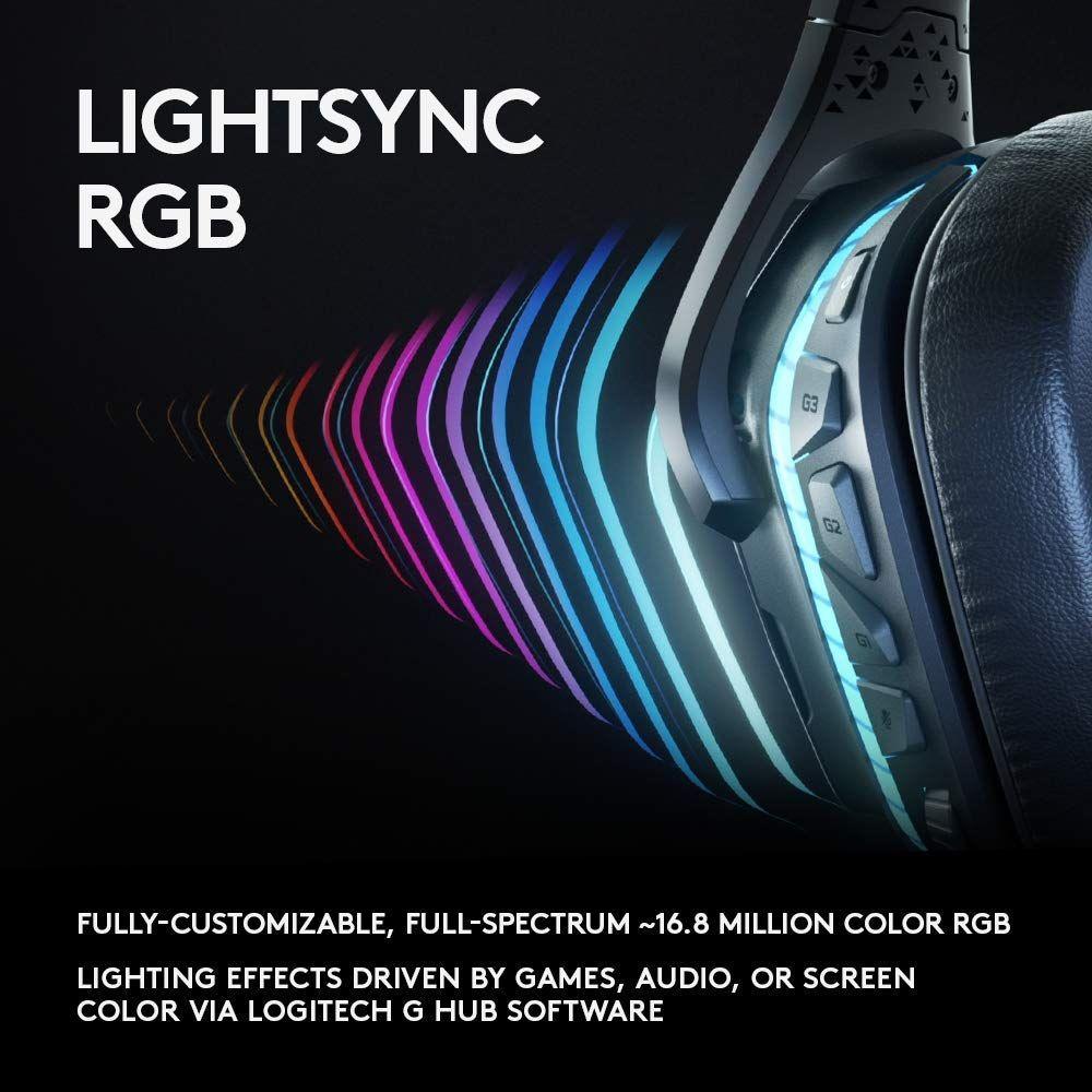 Słuchawki bezprzewodowe Logitech G935 7.1 Gaming Lightsync RGB - obrazek 5