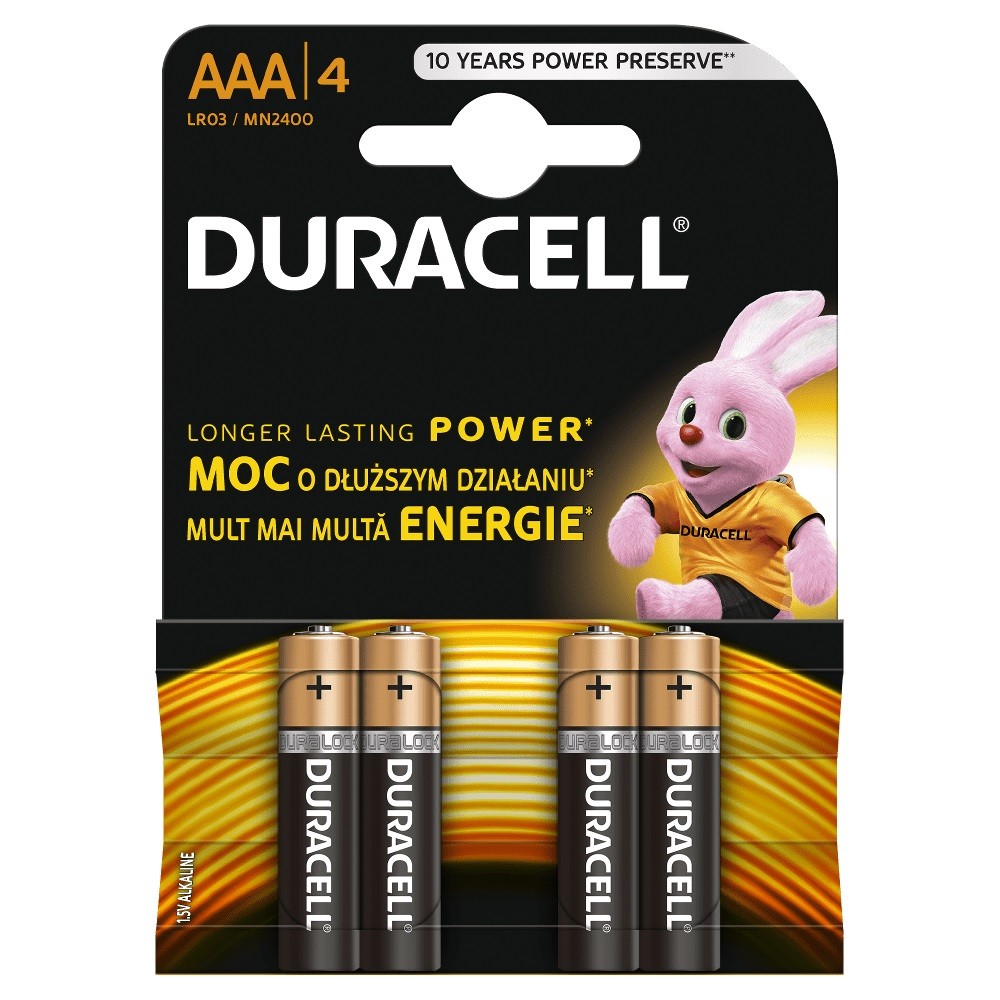 Bateria Alkaliczna AAA  4 szt.  Duracell