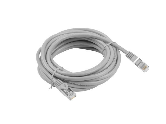 Kabel RJ45/RJ45  5 m    Patchcord  Kategoria 6  Szary  Lanberg