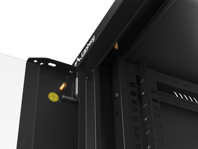 Szafa wisząca rack 19''   6U 570x600mm czarna (drzwi przednie szklane) Langberg