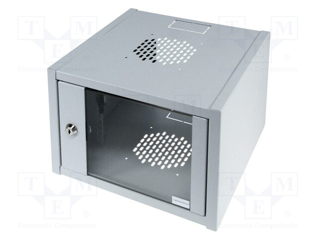 Szafa wisząca rack 10" 4U 300x315mm szara (drzwi przednie szklane) Digitus