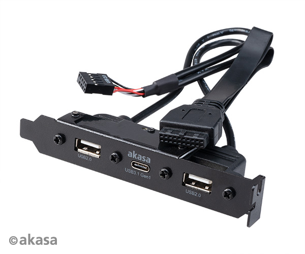 USB Type-C + USB2.0 x 2 na śledziu do płyty głównej  Akasa