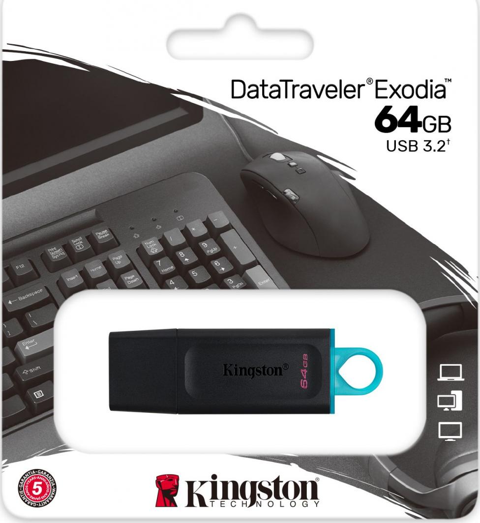 Flashdrive 64GB USB 3.2 Kingston Data Traveler Exodia S - obrazek 2
