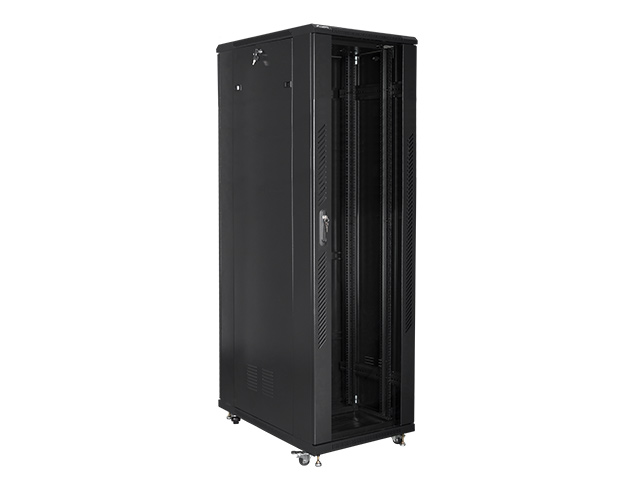 Szafa stojąca rack 19" 42U 800x1000mm czarna (drzwi przednie szklane) Lanberg - obrazek 2