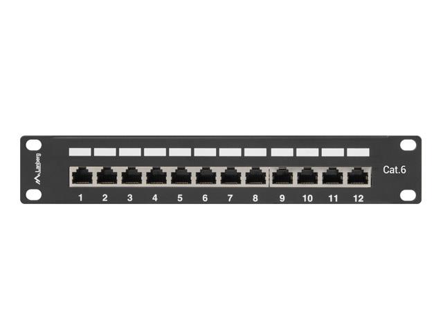 Patchpanel 10" 1U 12 portów kat.6 Czarny Lanberg - obrazek 2