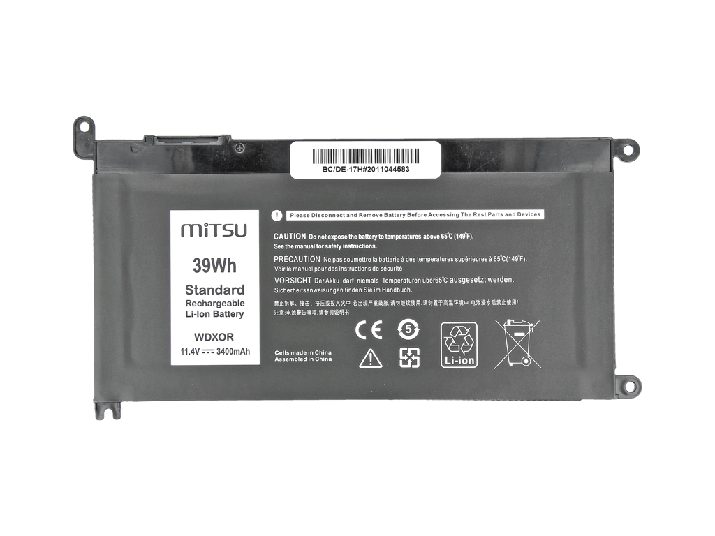 Bateria do laptopa Dell Inspiron 13; 15; 17; Latitude 3480; 3490; 3580; 3590; Vostro 5568; 5481; 5581 11.4 V 3400mAh - obrazek 3