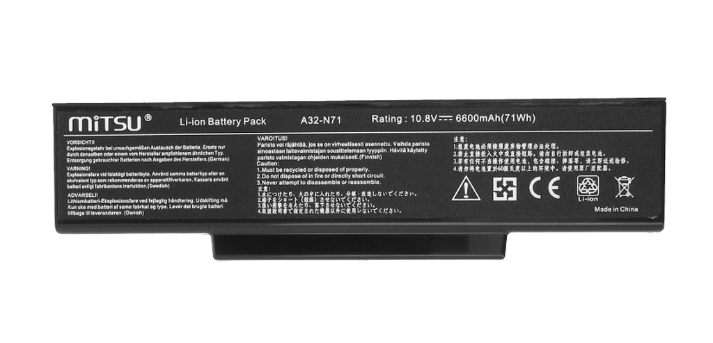 Bateria do laptopa Asus K72; K73; N73; X77 10.8 V 6600 mAh - obrazek 4