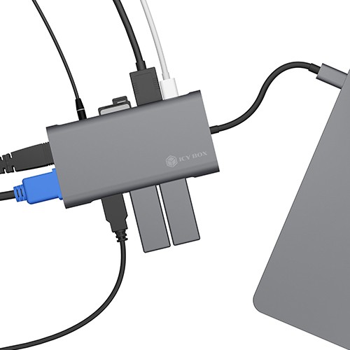 Stacja dokująca do laptopa USB Type-C 4K 1x HDMI 1x VGA 1x Ethernet 3x USB 3.0 1x SD 1x USB-C PD 100W IcyBox - obrazek 2