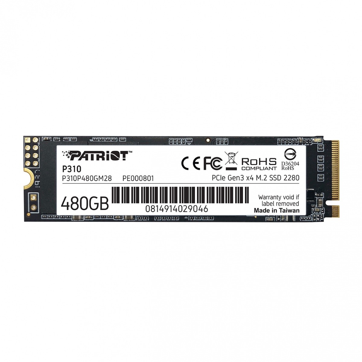 SSD M.2 NVMe 480GB Patriot P310