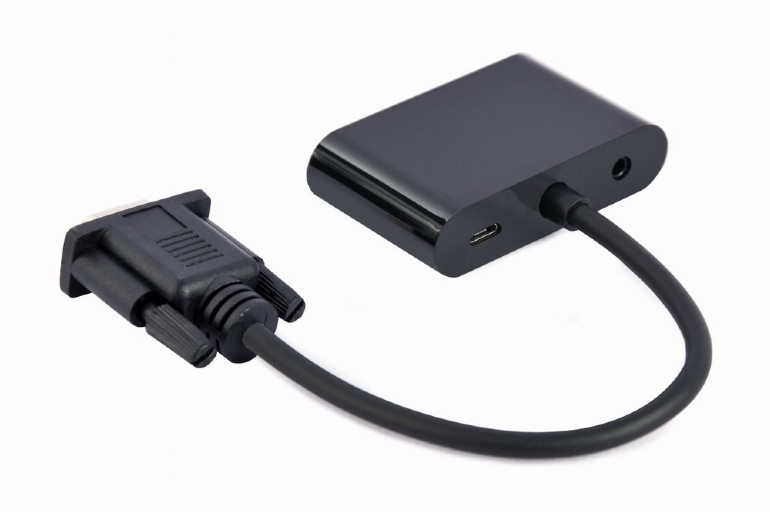 Adapter VGA męski do HDMI żeński + VGA żeński Gembird - obrazek 2