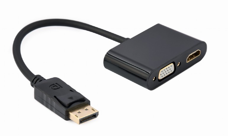 Adapter DisplayPort męski na HDMI żeński + VGA Gembird
