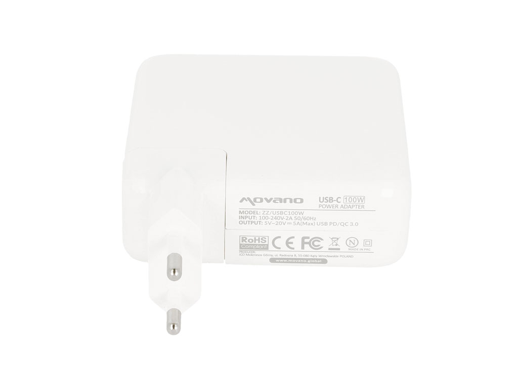 Zasilacz sieciowy do laptopa USB Type-C 100W Biały - obrazek 2
