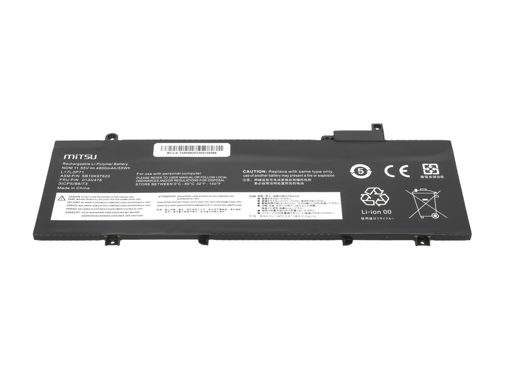 Bateria do laptopa Lenovo ThinkPad T480s 11.55V 4800mAh - obrazek 2