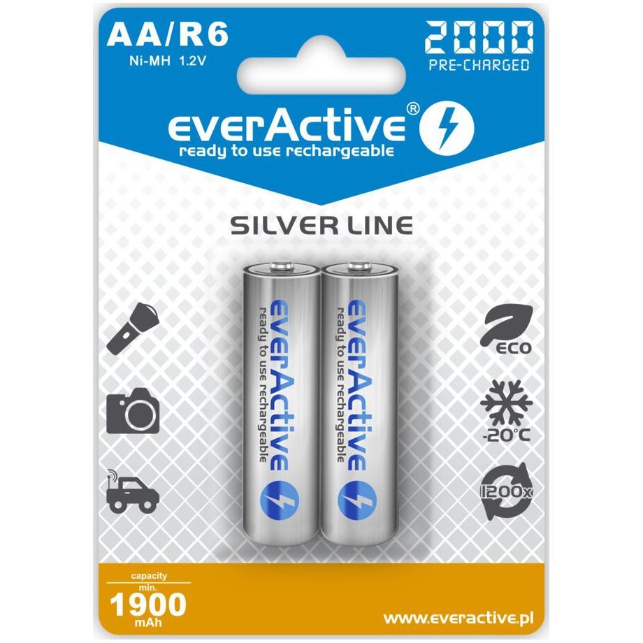 Akumulatorki AA/2000 mAh NIMH 2 szt. everActive Silver Line