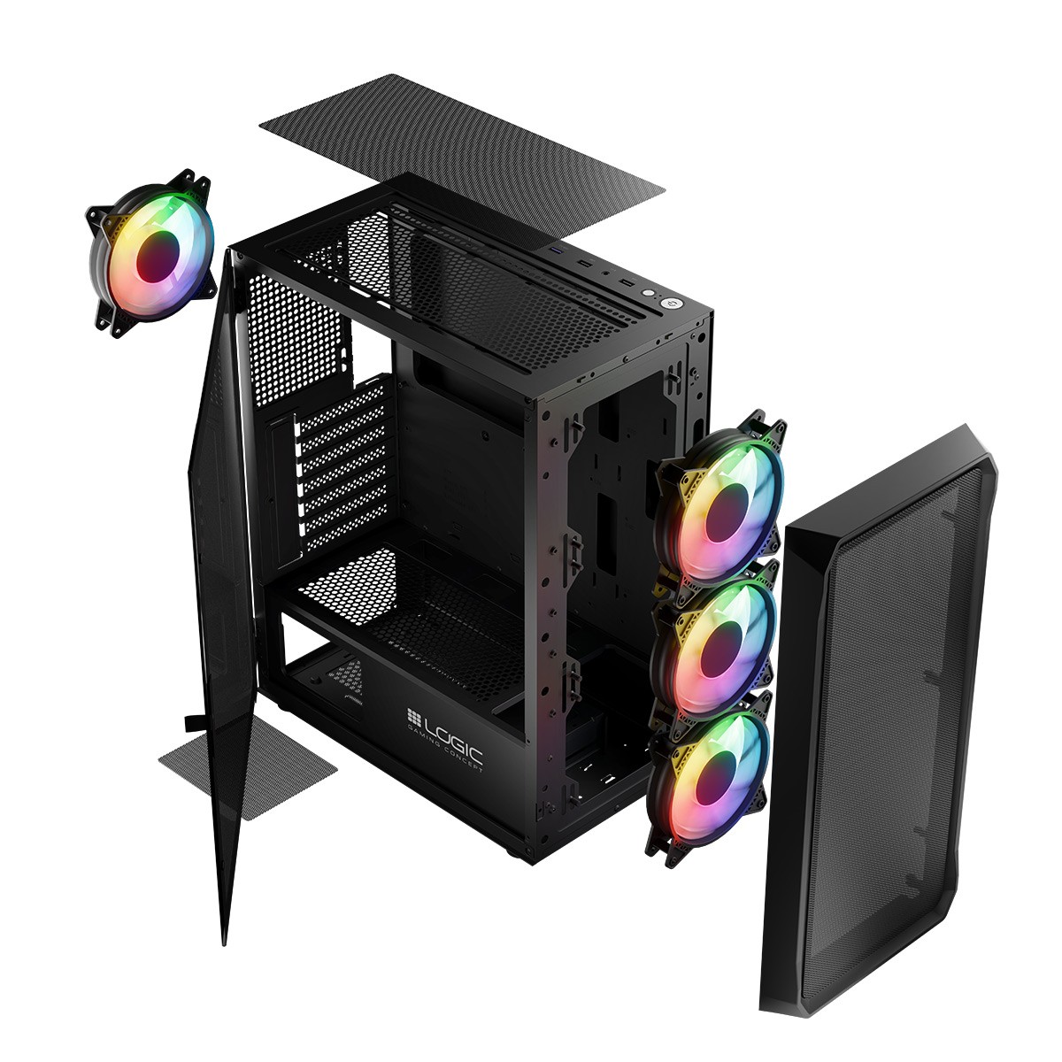 Obudowa Logic Portos ARGB MIDI Czarna - obrazek 2