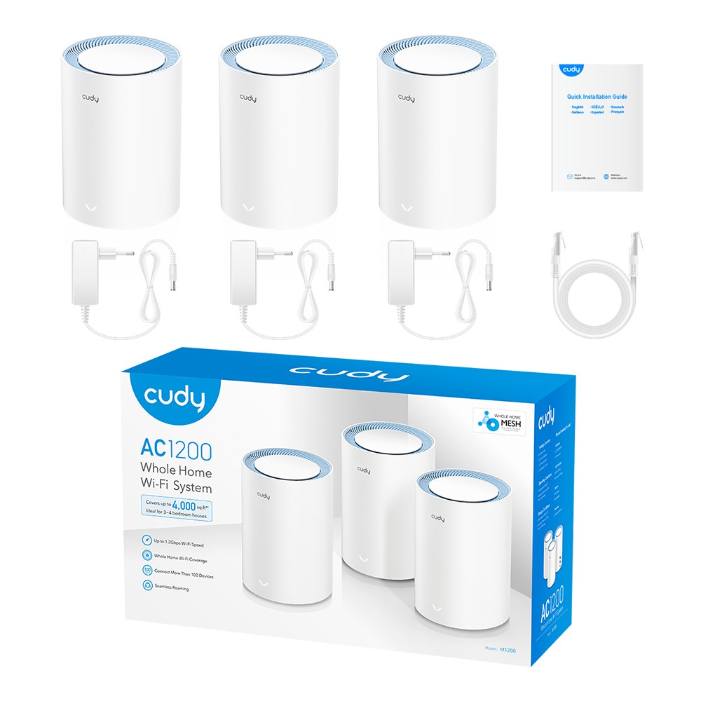 Domowy system Wi-Fi Mesh AC1200 Cudy M1200 3-Pack - obrazek 5