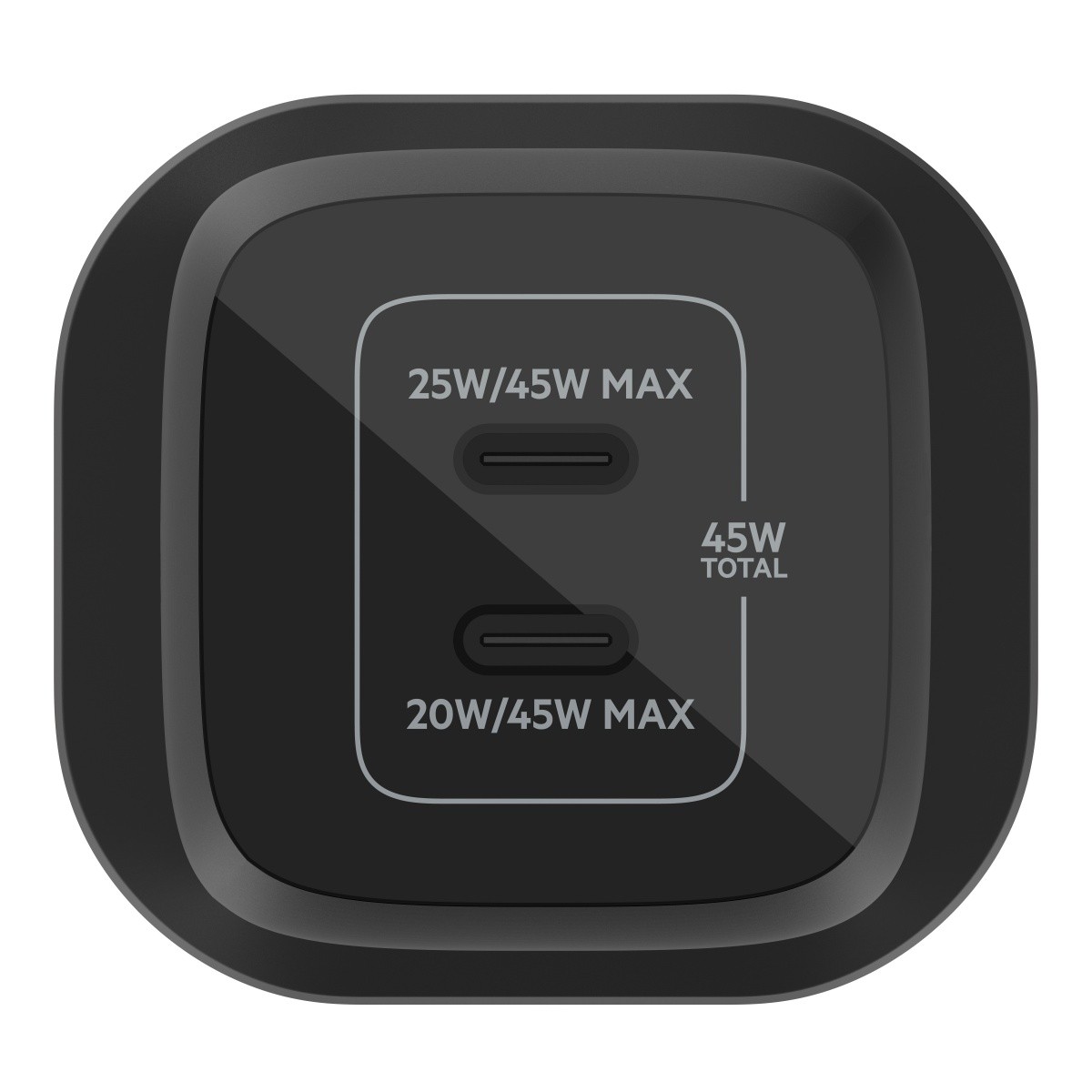 Ładowarka sieciowa USB GaN 45W 2 x USB Type-C PD Belkin Czarna - obrazek 4