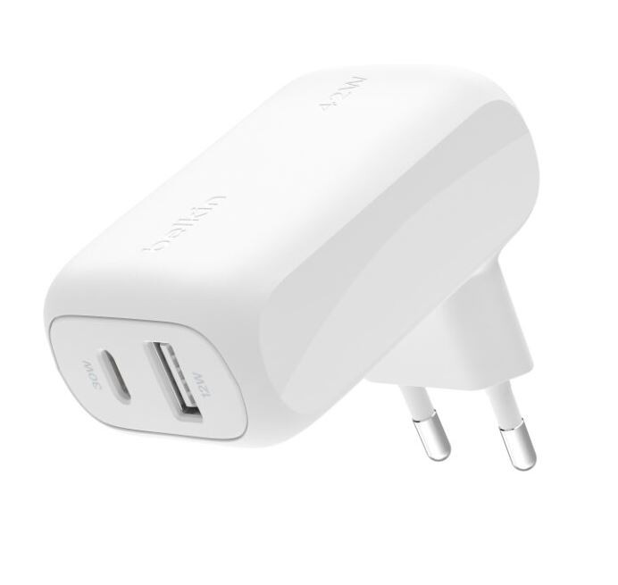 Ładowarka sieciowa  USB  42W  1 x USB Type-C 1 x USB A  PD  Belkin  Biała