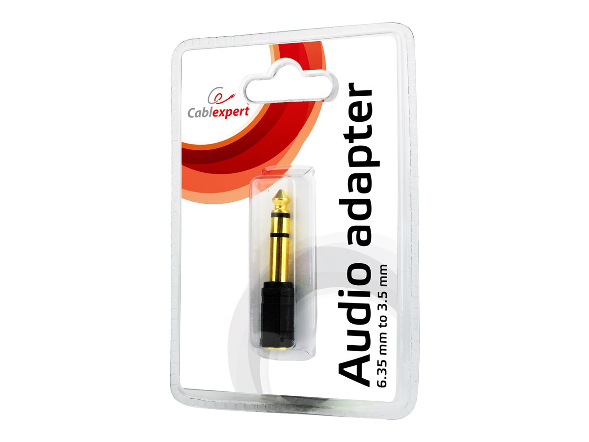 Adapter Jack męski 3,5mm na 6,35mm żeński stereo Czarny Gembird - obrazek 3