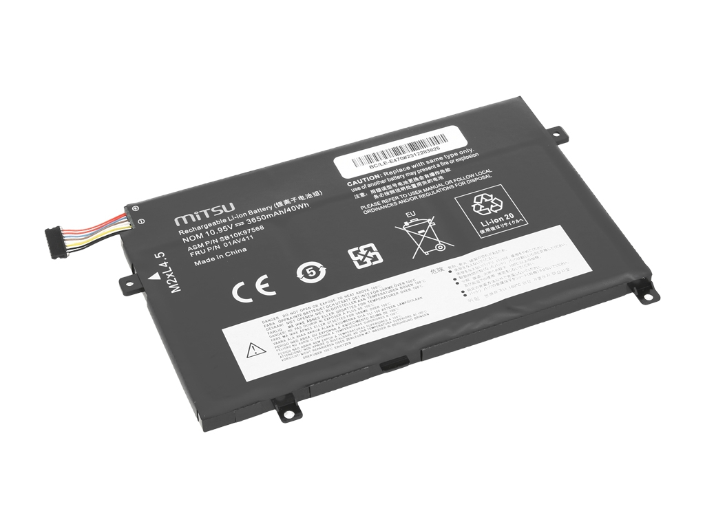 Bateria do laptopa Lenovo ThinkPad E470, E475 10.95 V 3650 mAh