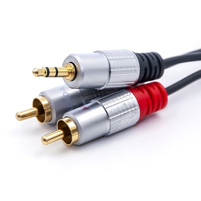 Kabel Audio Mini Jack Stereo na podwójny Cinch (RCA) 3.0m Qoltec - obrazek 2