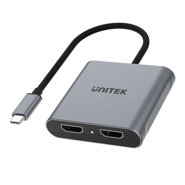 Adapter USB Type-C męski na 2 x HDMI żeński  4K 60Hz  Unitek