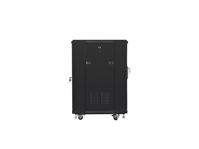 Szafa stojąca rack 19" 15U 600x600mm czarna (drzwi przednie szklane) Lanberg - obrazek 2