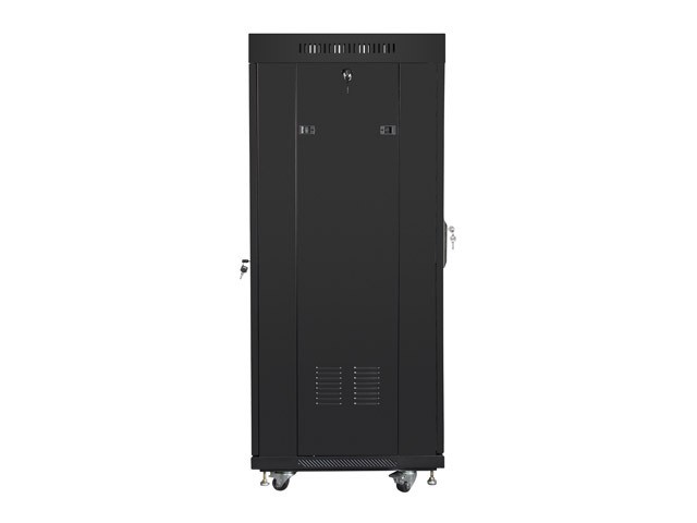 Szafa stojąca rack 19" 27U 600x600mm czarna (drzwi przednie szklane) LCD Lanberg - obrazek 3
