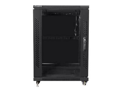Szafa stojąca rack 19" 15U 600x800mm czarna (drzwi przednie szklane) Lanberg - obrazek 2