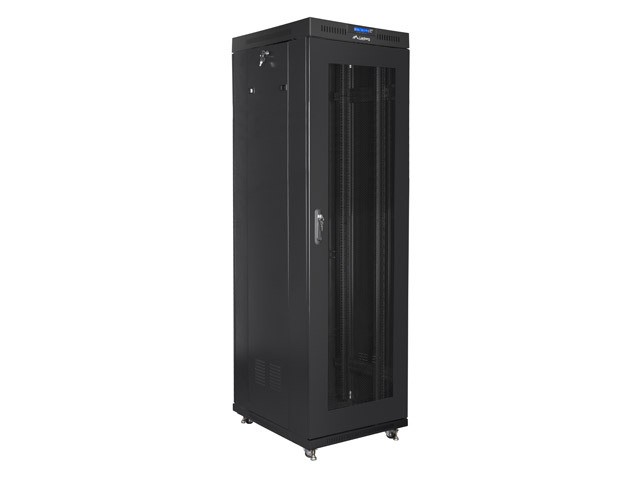 Szafa stojąca rack 19" 42U 600x800mm czarna (drzwi przednie perforowane) LCD Lanberg - obrazek 2