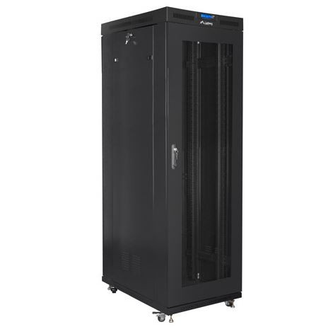 Szafa stojąca rack 19" 27U 800x1200mm czarna (drzwi przednie perforowane) LCD Lanberg - obrazek 4