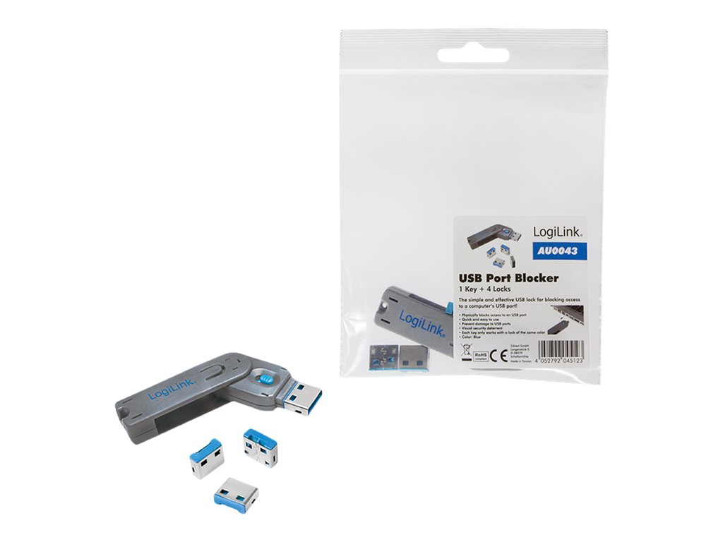 Blokada portu USB LogiLink 4 szt. z kluczem