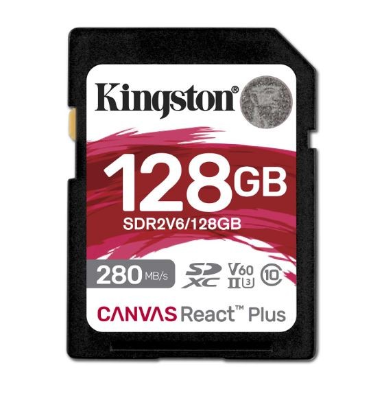 - karta pamieci SD  128GB SDXC  Kingston Canvas React Plus  280MB/100MB