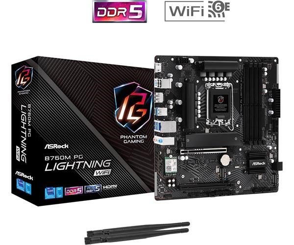 Płyta Socket LGA1700 ASRock B760M PG LIGHTNING WIFI