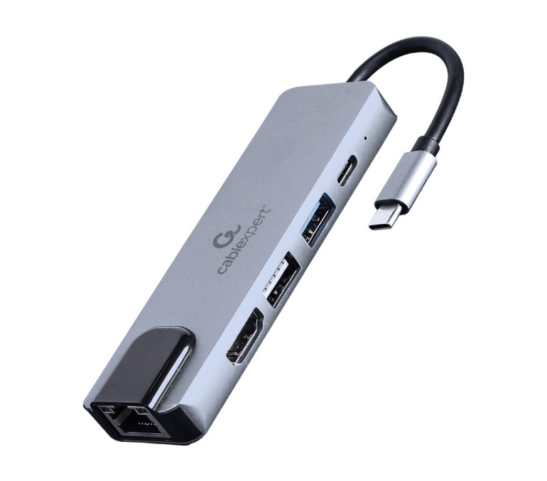 Stacja dokująca do laptopa USB Type-C 4K 1x HDMI 1x USB 3.0 1x USB 2.0 1x Ethernet 1x USB-C PD 87W Gembird