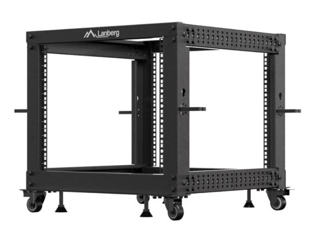 Szafa stojąca Open Rack rack 19'' 9U 600x600-1100mm regulowana Czarna Langberg