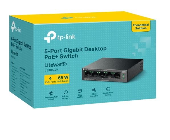 Switch TP-Link LS105GP 5x10/100/1000 MB/s 4xPoE+ - Metalowa obudowa - obrazek 3