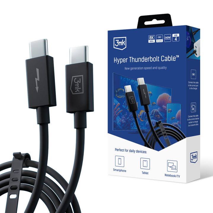 Kabel USB Type-C 3.0 m 3mk 240W 8K 40Gbps - obrazek 2