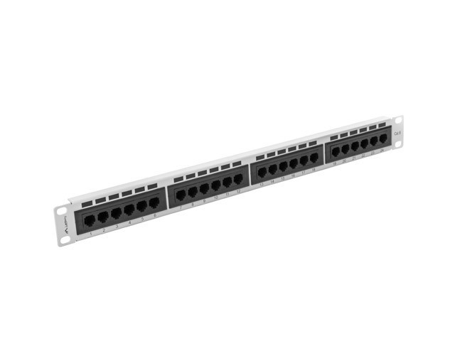 Patchpanel 19" 1U 24 porty kat.6 UTP Szary Lanberg - obrazek 3