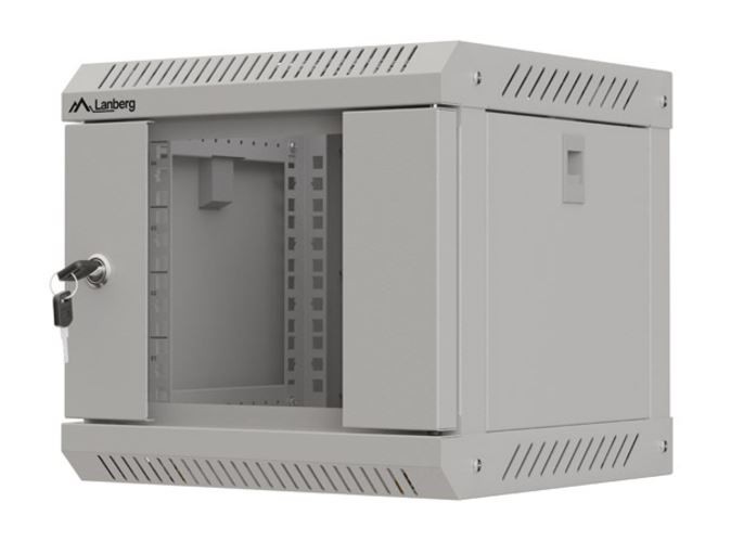 Szafa wisząca rack 10'' 4U 300x300mm szara (drzwi przednie szklane) Langberg - obrazek 2