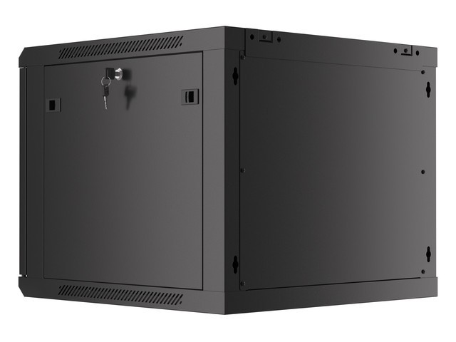 Szafa wisząca rack 19'' 9U 600x600mm czarna (drzwi przednie metalowe) Langberg - obrazek 2